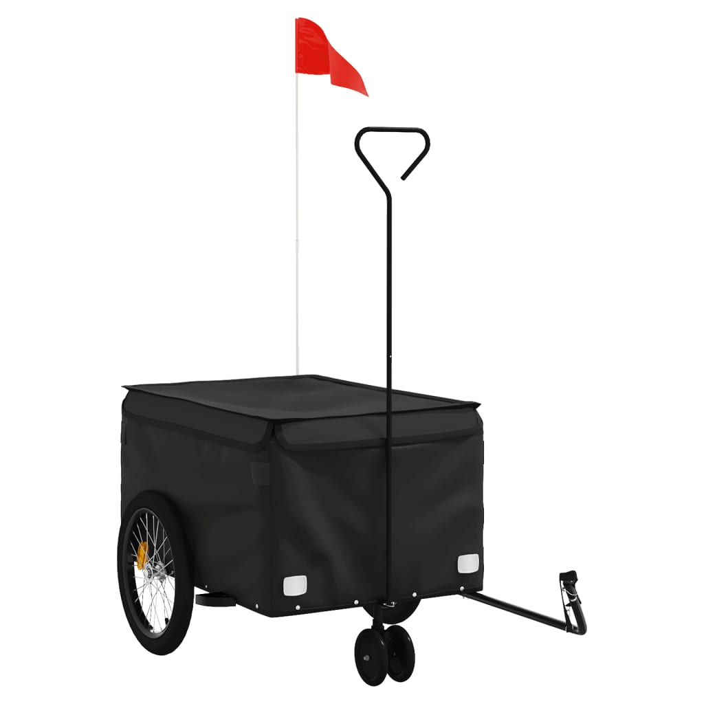Vidaxl Bicycle Trailer 30 kg de fer noir