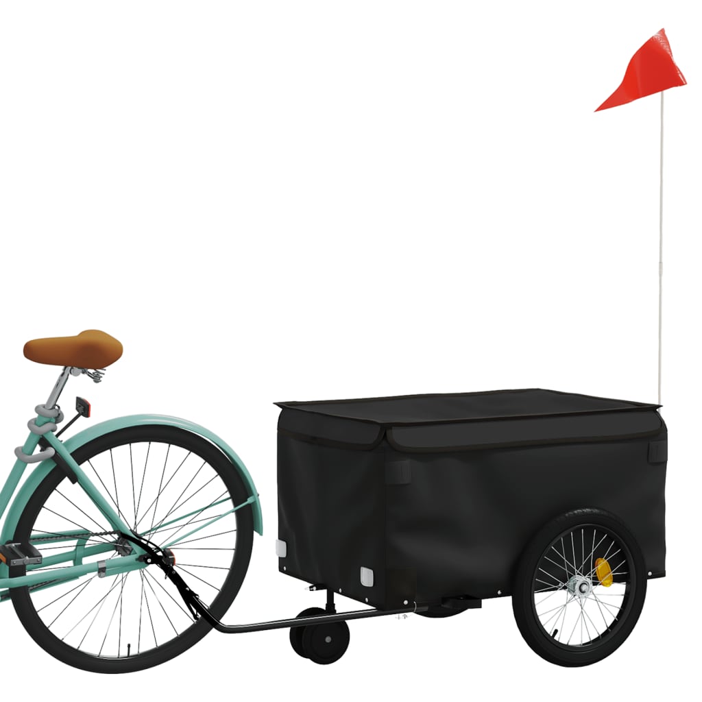 Vidaxl Bicycle Trailer 30 kg de fer noir