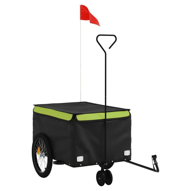 Vidaxl Bicycle Trailer 30 kg de fer noir et vert