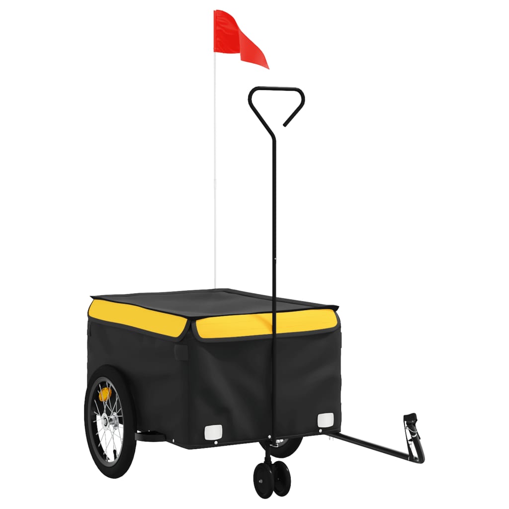 Vidaxl Bicycle Trailer 45 kg de fer noir et jaune