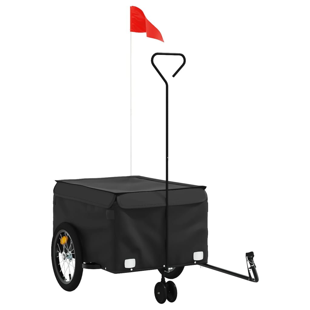 Vidaxl Bicycle Trailer 45 kg de fer noir