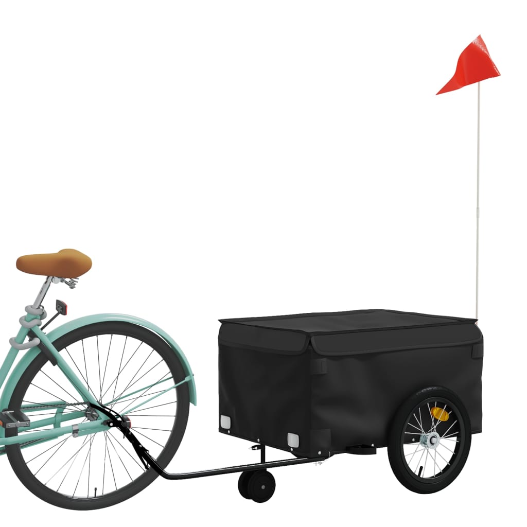 Vidaxl Bicycle Trailer 45 kg de fer noir