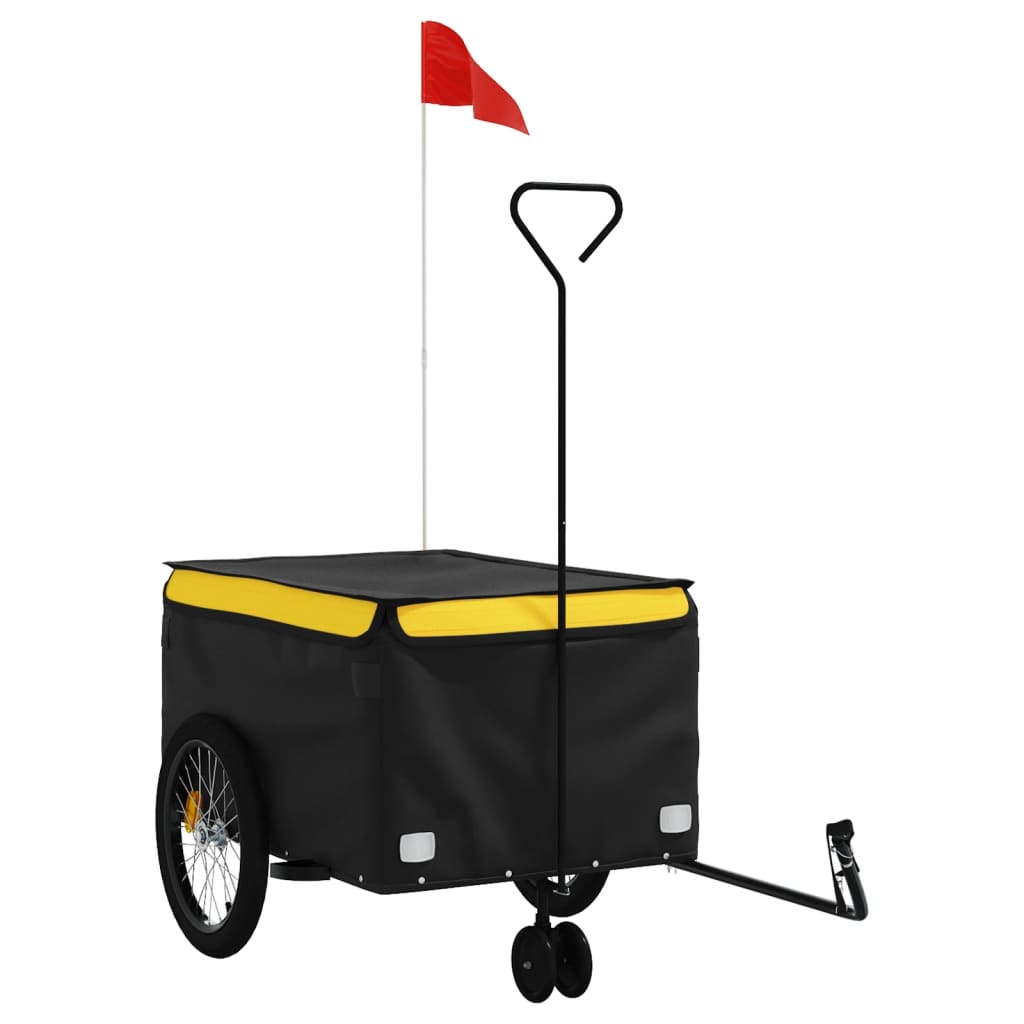 Vidaxl Bicycle Trailer 45 kg de fer noir et jaune