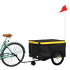 Vidaxl Bicycle Trailer 45 kg de fer noir et jaune