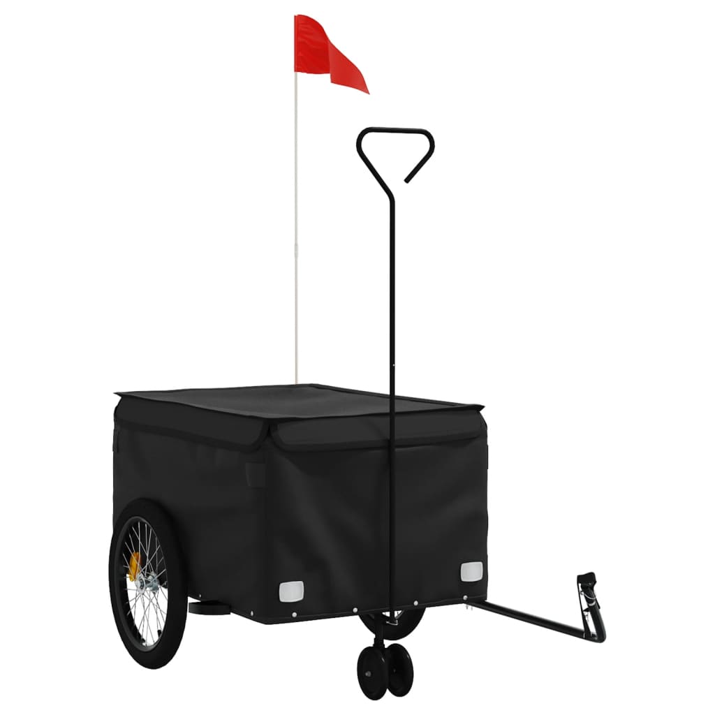 Vidaxl Bicycle Trailer 45 kg de fer noir