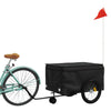 Vidaxl Bicycle Trailer 45 kg de fer noir