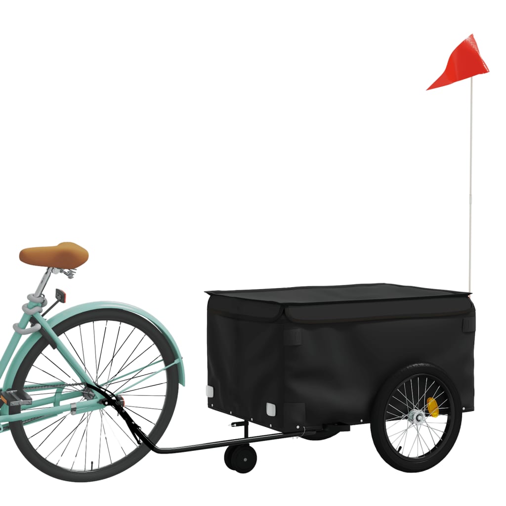 Vidaxl Bicycle Trailer 45 kg de fer noir