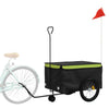 Vidaxl Bicycle Trailer 45 kg de fer noir et vert