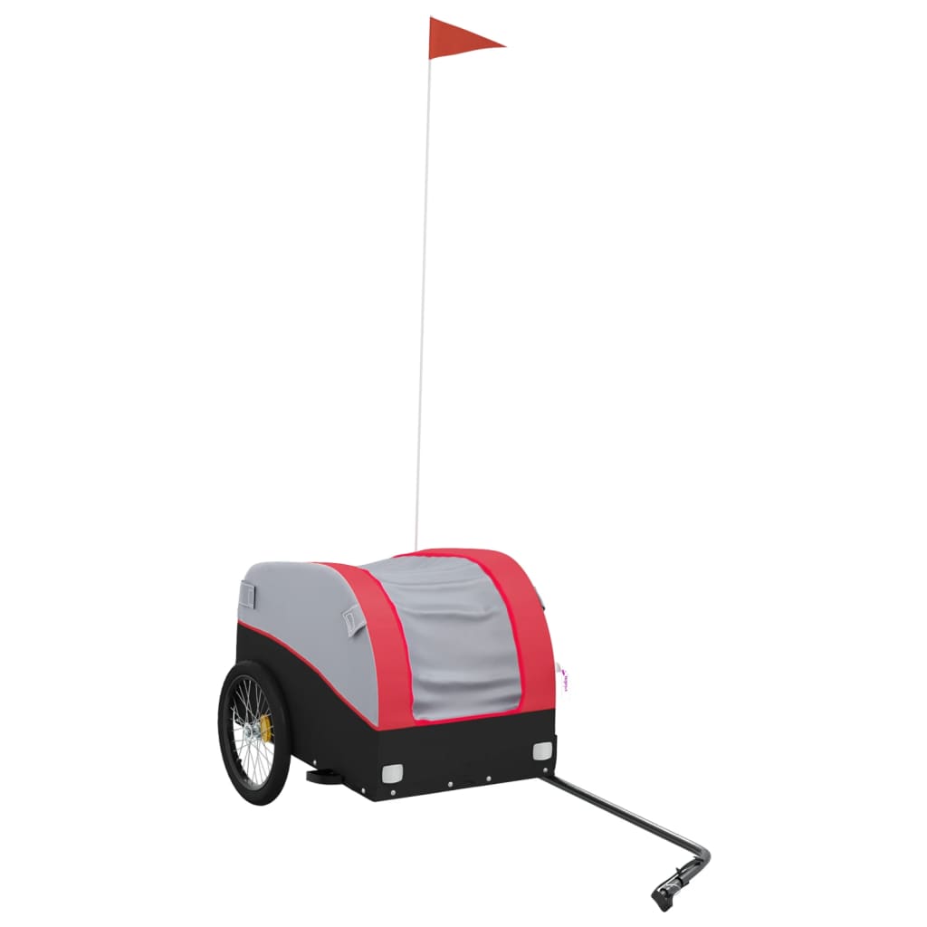Vidaxl Bicycle Trailer 30 kg de fer noir et rouge