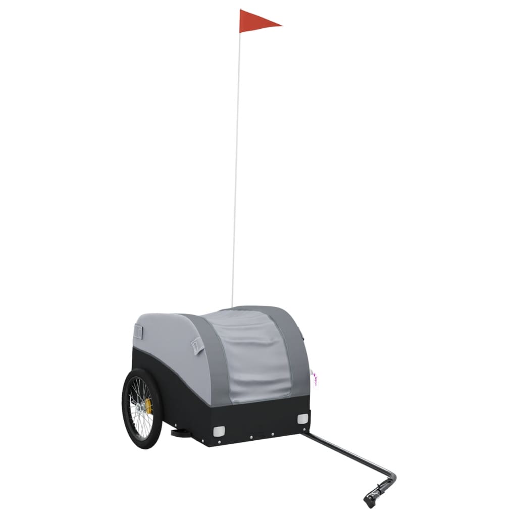 Vidaxl Bicycle Trailer 30 kg de fer noir et gris