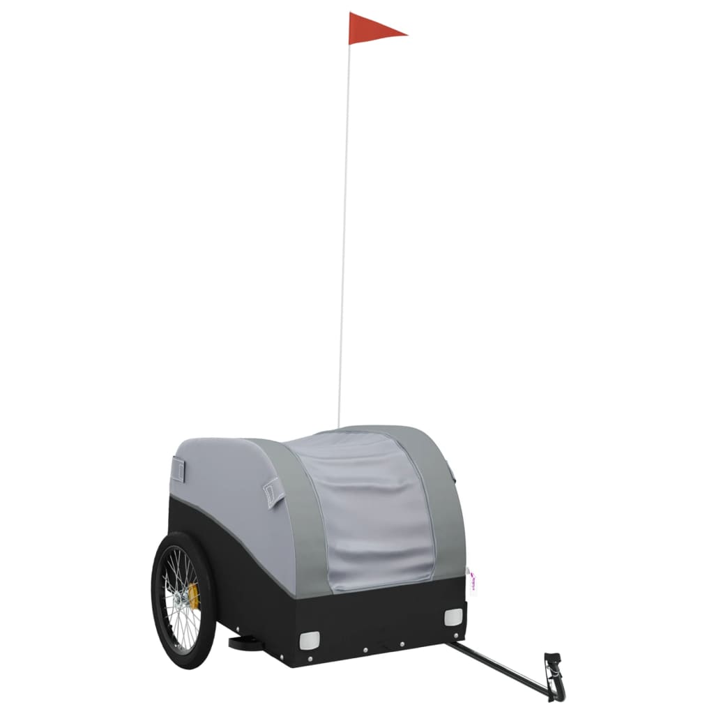 Vidaxl Bicycle Trailer 45 kg de fer noir et gris