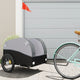 Vidaxl Bicycle Trailer 45 kg de fer noir et gris