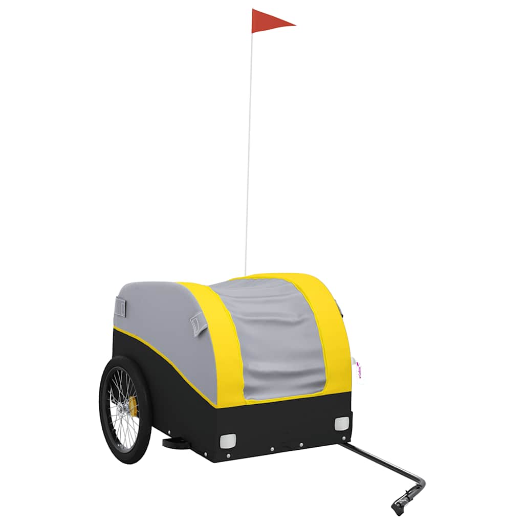 Vidaxl Bicycle Trailer 45 kg de fer noir et jaune