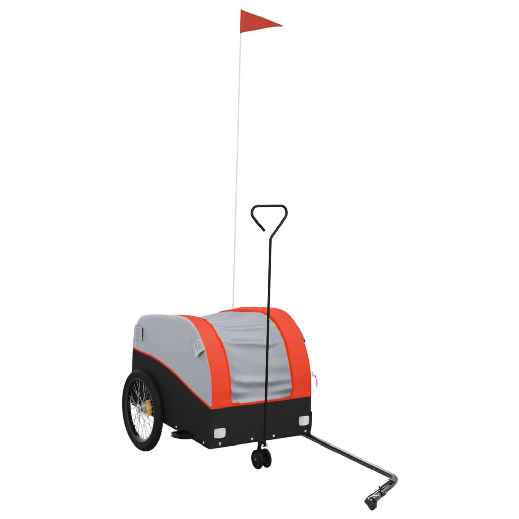 Vidaxl Bicycle Trailer 30 kg de fer noir et orange