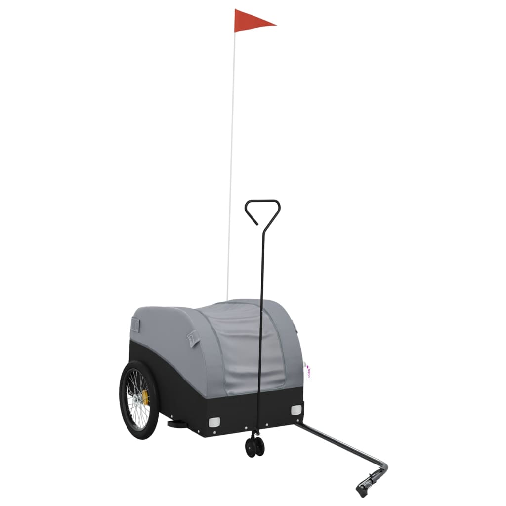 Vidaxl Bicycle Trailer 30 kg de fer noir et gris