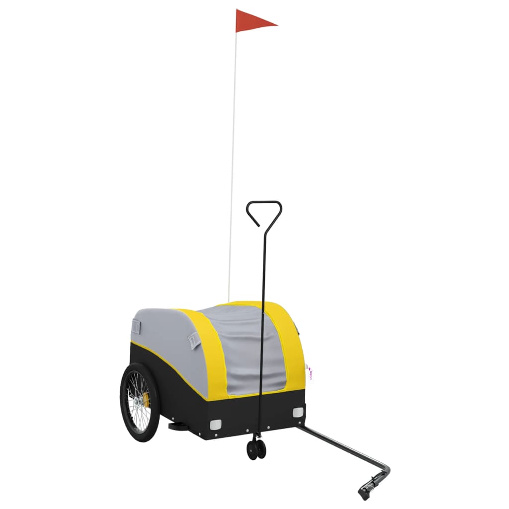 Vidaxl Bicycle Trailer 30 kg de fer noir et jaune