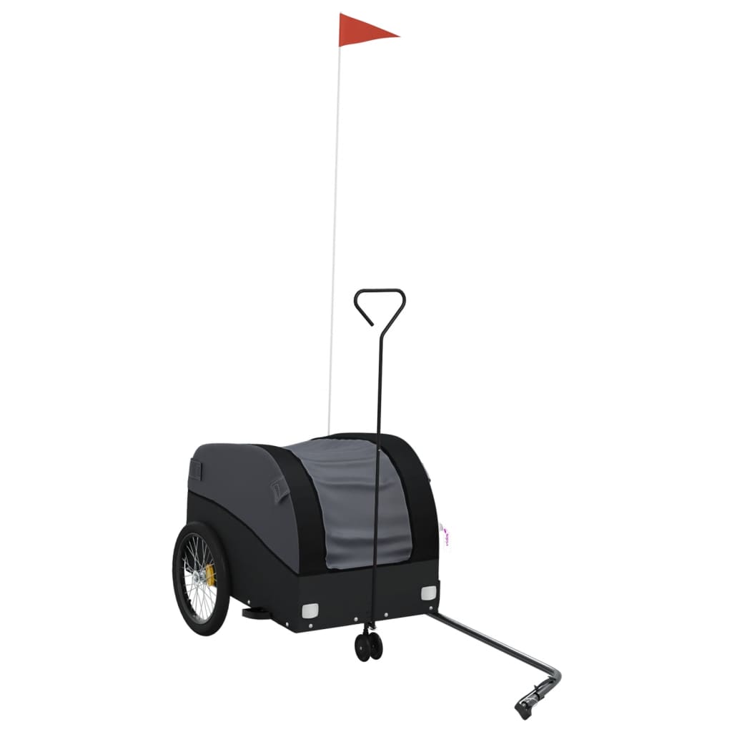 Vidaxl Bicycle Trailer 30 kg de fer noir