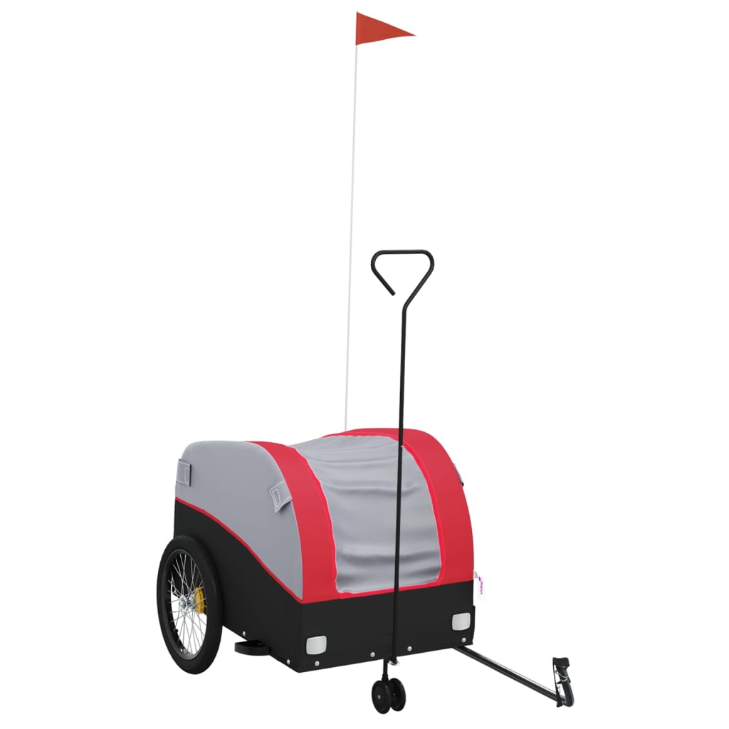 Vidaxl Bicycle Trailer 45 kg de fer noir et rouge