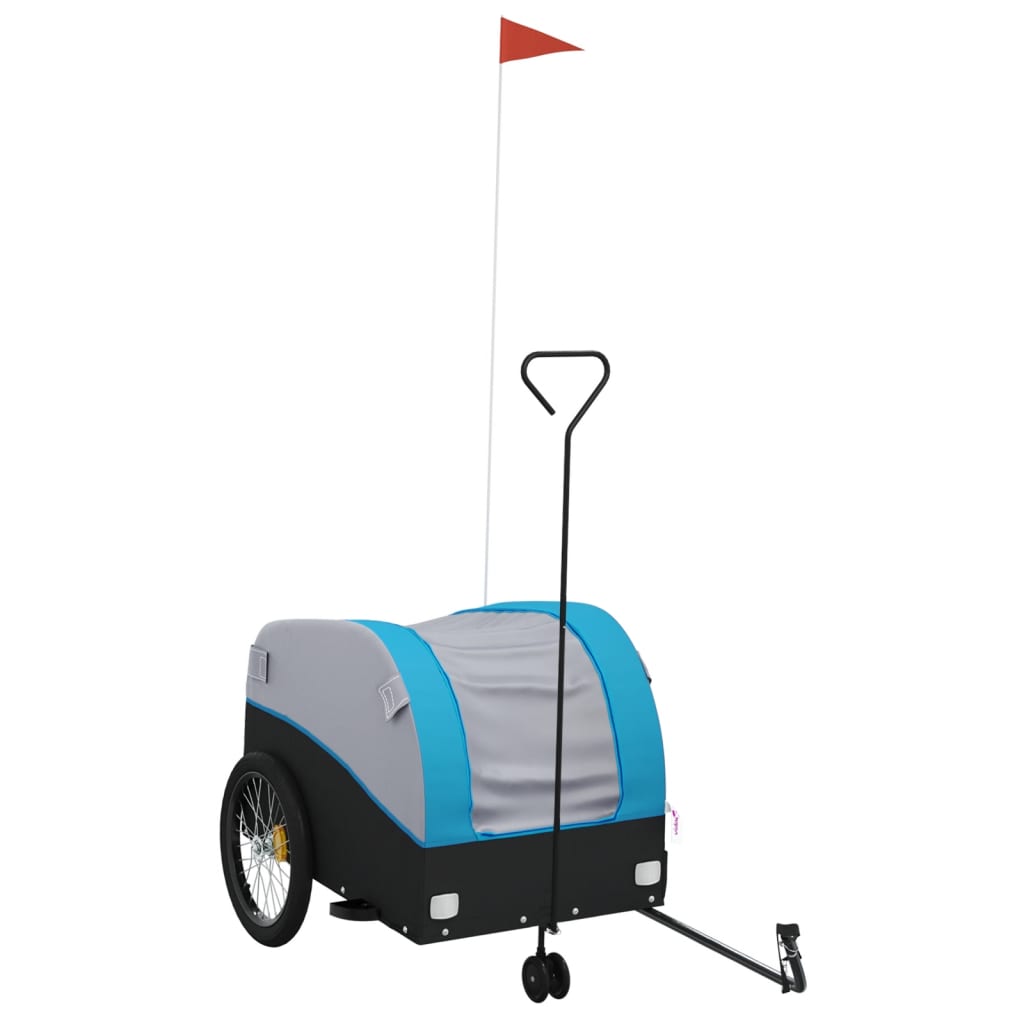 Vidaxl Bicycle Trailer 45 kg de fer noir et bleu