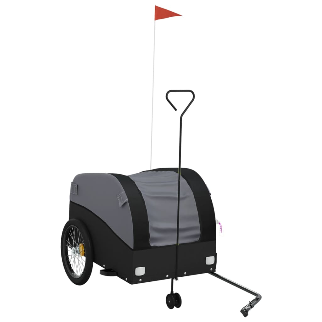 Vidaxl Bicycle Trailer 45 kg de fer noir