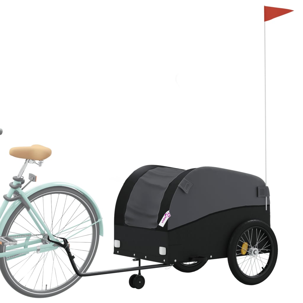Vidaxl Bicycle Trailer 45 kg de fer noir