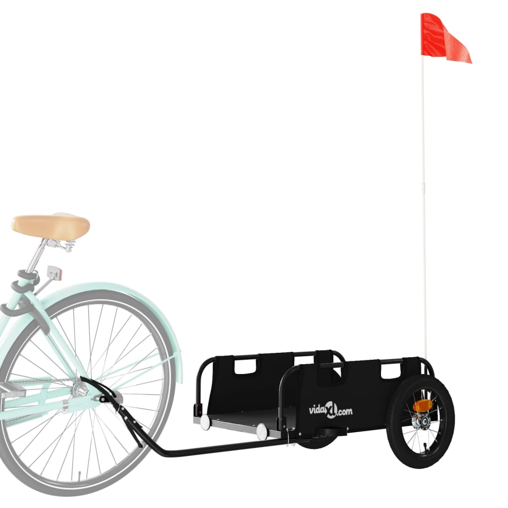Vidaxl remorque vélo tissu oxford et fer noir