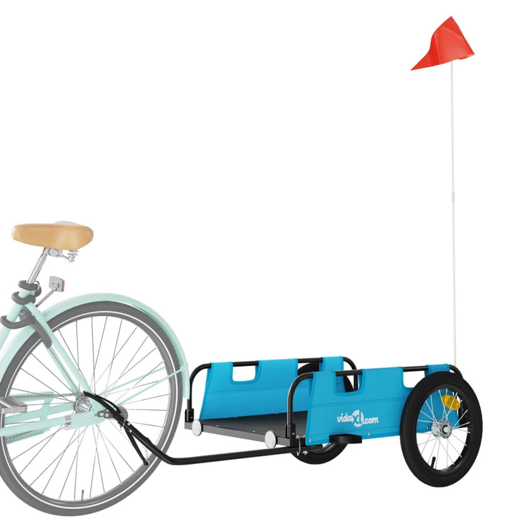 Vidaxl remorque vélo tissu oxford et fer bleu