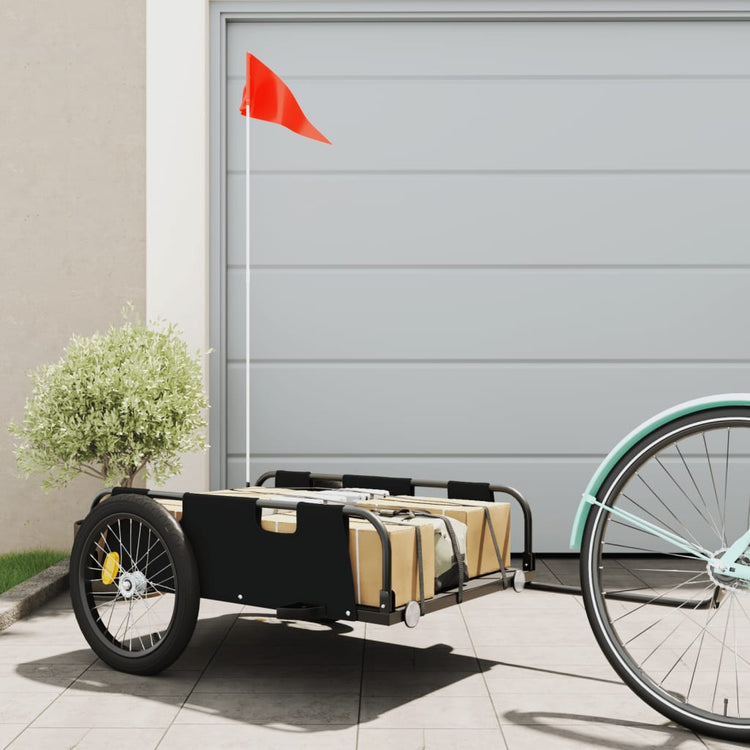 Vidaxl Bicycle Trailer Oxford Fabric et Black de fer