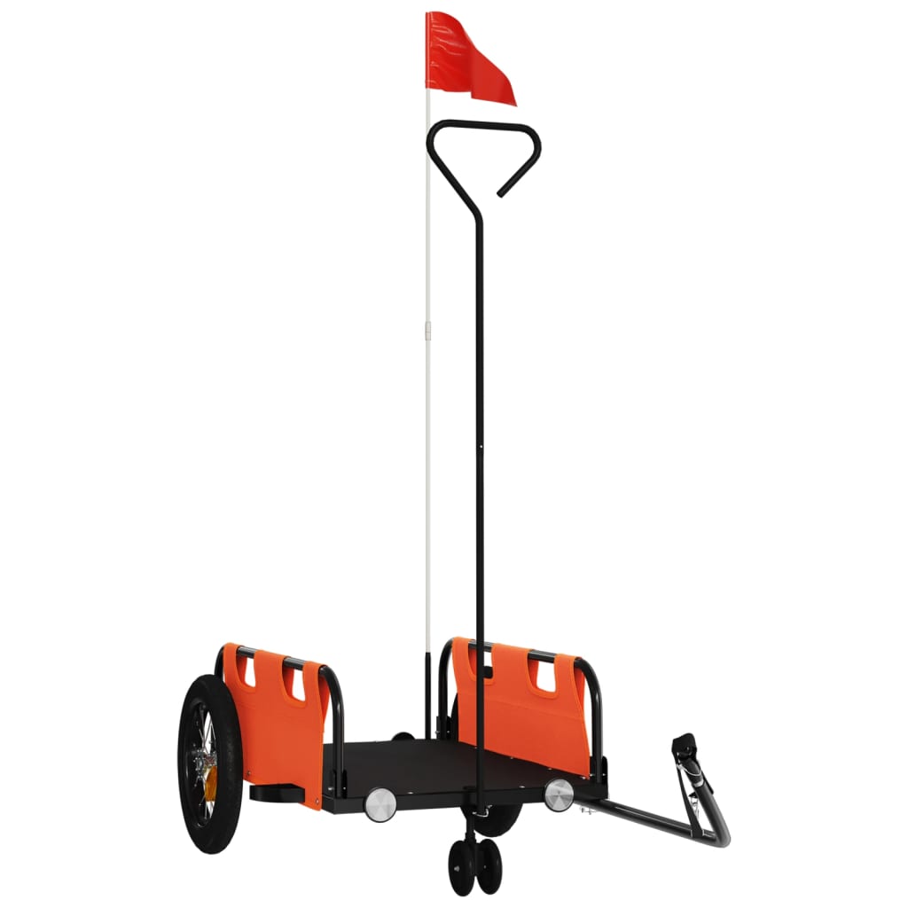 Vidaxl Bicycle Trailer Oxford Fabric et Iron Orange