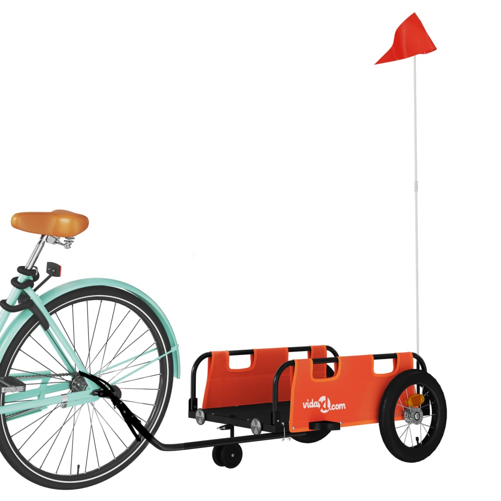 Vidaxl Bicycle Trailer Oxford Fabric et Iron Orange