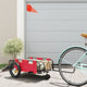 Vidaxl Bicycle Trailer tissu oxford et rouge en fer