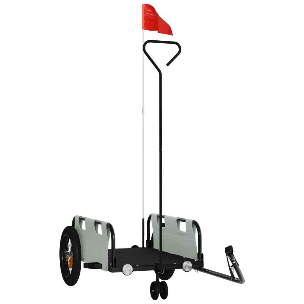 Vidaxl Bicycle Trailer Oxford Fabric et Grey Iron