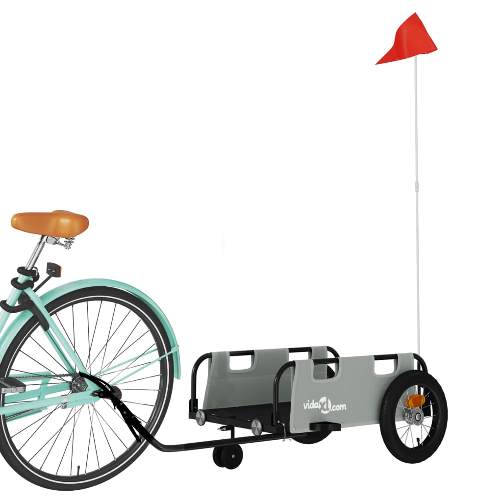 Vidaxl Bicycle Trailer Oxford Fabric et Grey Iron