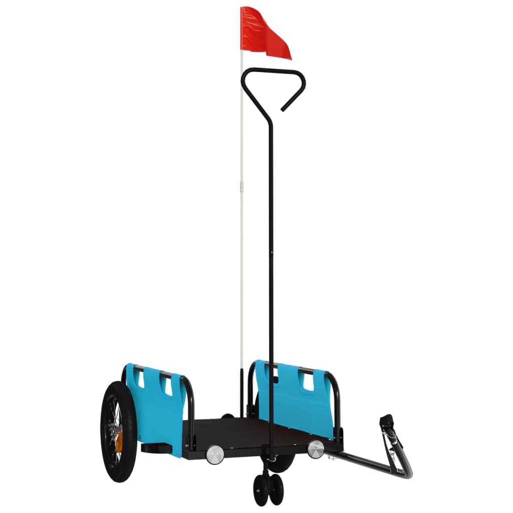 Vidaxl Bicycle Trailer Oxford Fabric et Bleu en fer