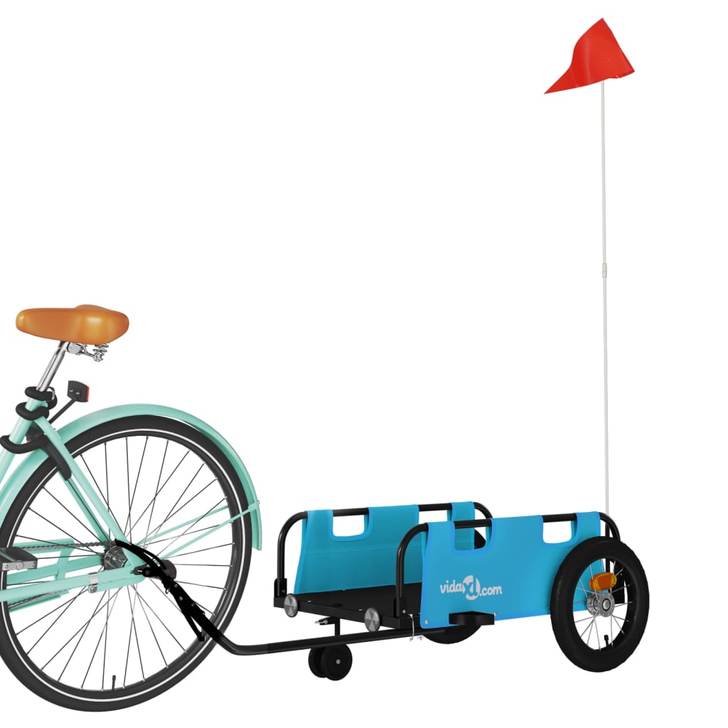 Vidaxl Bicycle Trailer Oxford Fabric et Bleu en fer