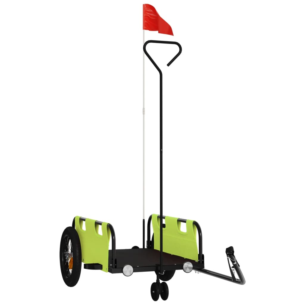 Vidaxl Bicycle Trailer Oxford Fabric et Green de fer