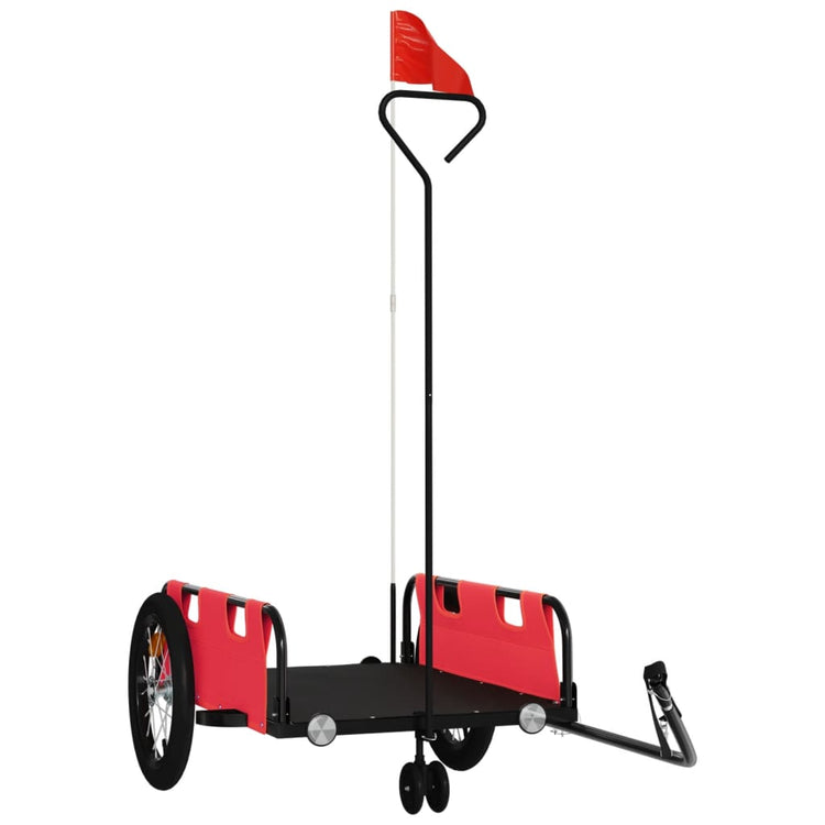 Vidaxl Bicycle Trailer tissu oxford et rouge en fer