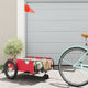Vidaxl Bicycle Trailer tissu oxford et rouge en fer