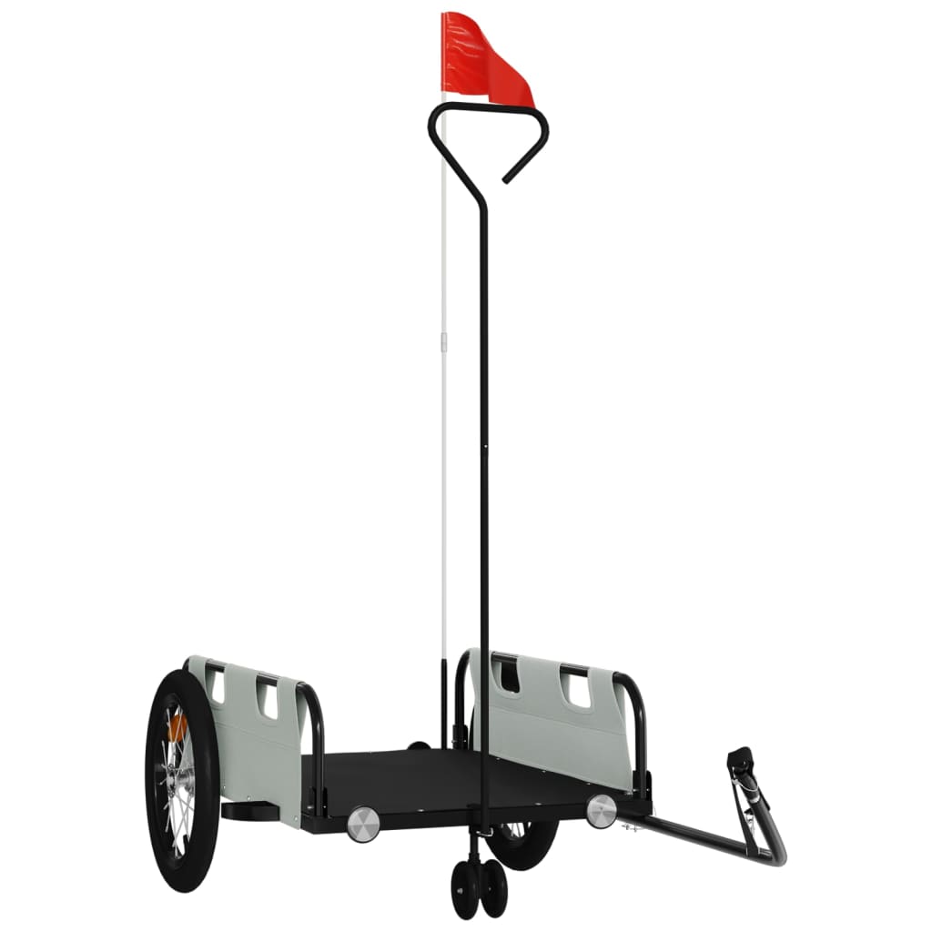Vidaxl Bicycle Trailer Oxford Fabric et Grey Iron