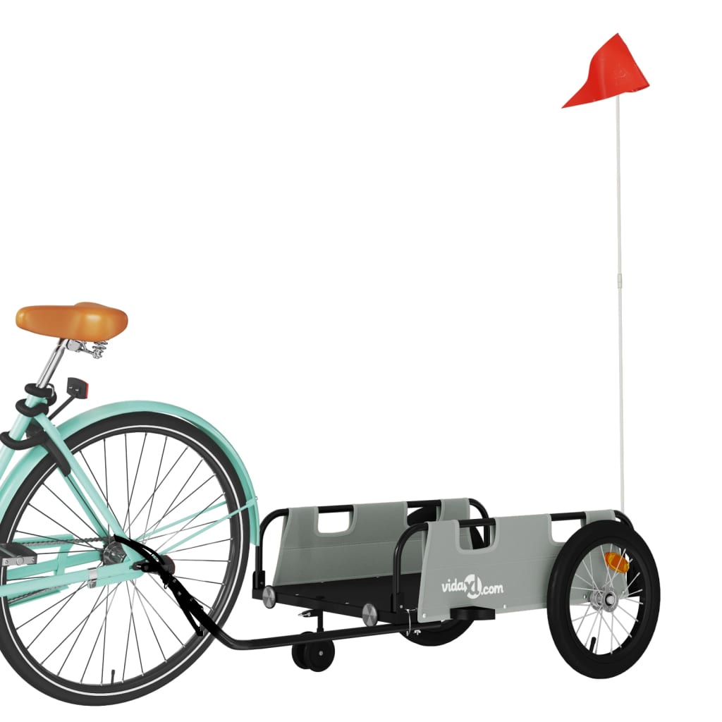 Vidaxl Bicycle Trailer Oxford Fabric et Grey Iron