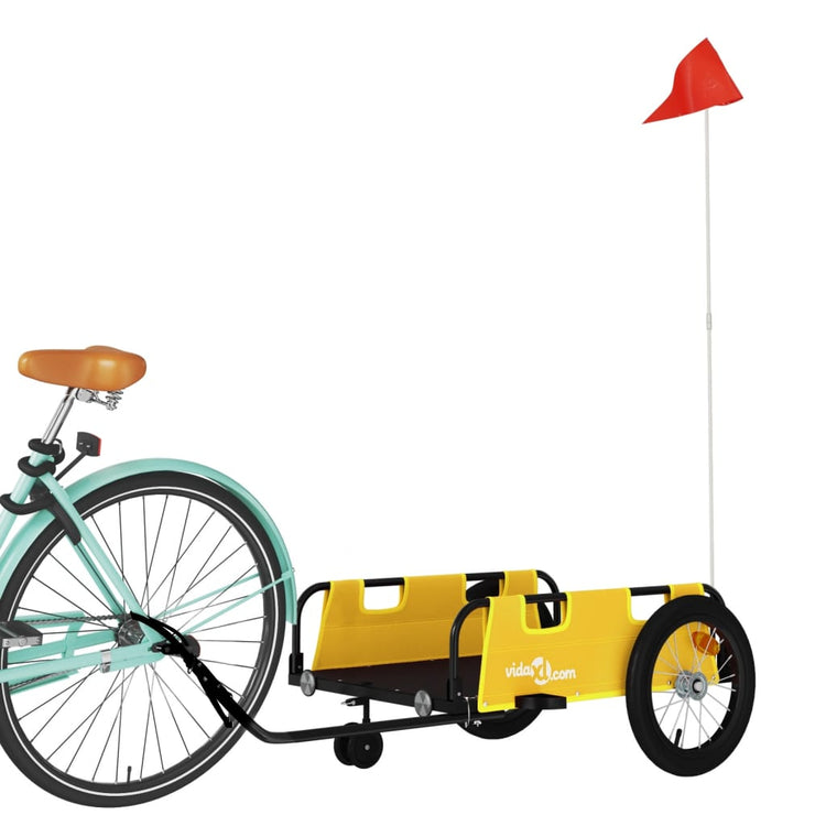 Vidaxl Bicycle Trailer tissu oxford et jaune de fer