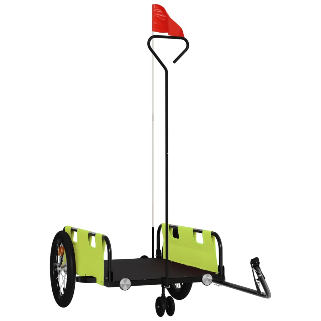 Vidaxl Bicycle Trailer Oxford Fabric et Green de fer