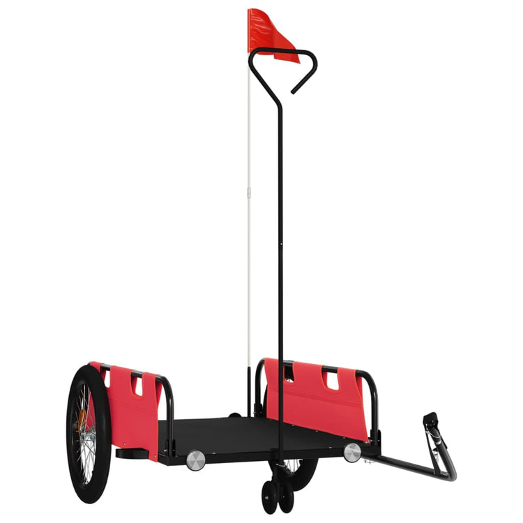 Vidaxl Bicycle Trailer tissu oxford et rouge en fer et noir
