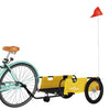Vidaxl Bicycle Trailer tissu oxford et jaune en fer et noir