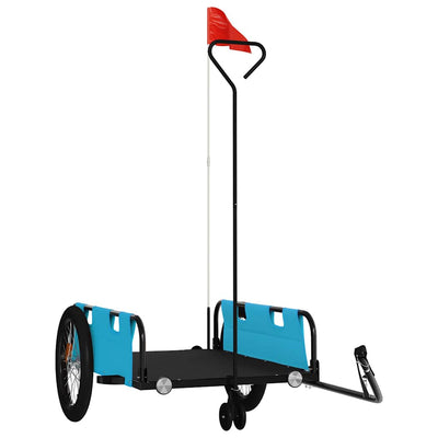 Vidaxl Bicycle Trailer tissu oxford et bleu de fer et noir