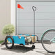 Vidaxl Bicycle Trailer tissu oxford et bleu de fer et noir
