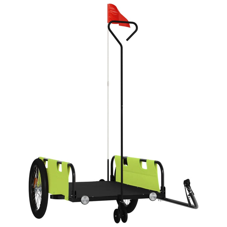 Vidaxl Bicycle Trailer tissu oxford et vert fer et noir