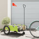 Vidaxl Bicycle Trailer tissu oxford et vert fer et noir