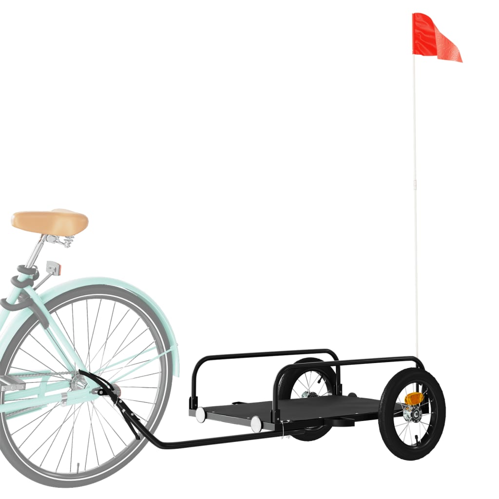 Vidaxl Bicycle Trailer 122x53x31 cm de fer noir