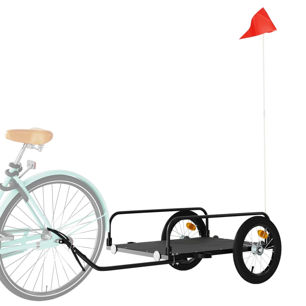 Vidaxl Bicycle Trailer 126x63x34 cm de fer noir